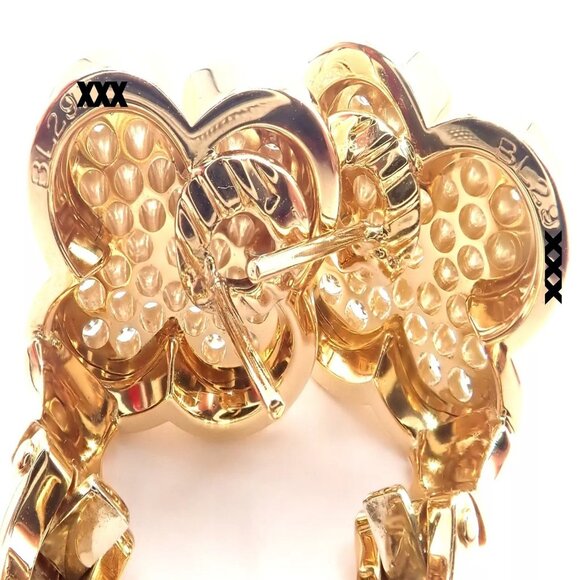 Authentic! Van Cleef & Arpels 18k Yellow Gold Diamond Pure Alhambra Earrings - Picture 8 of 12
